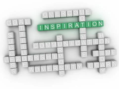 3d Inspiration Concept word cloud Stock Illustration