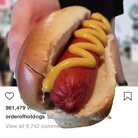 3D Instagram Post - Hot Dog Stock Footage