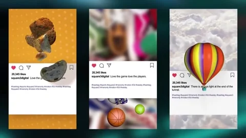 3D Instagram Stories/ Posts After Effects stock