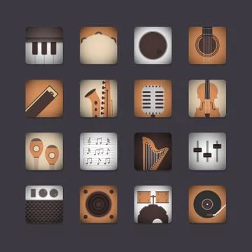 3d instrument icon 스톡 일러스트