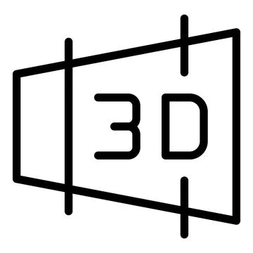 3d interface icon, outline style 스톡 일러스트