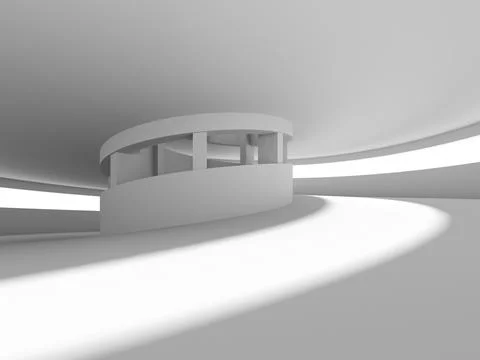 3d interior background of an empty spiral ramp Ilustración de archivo