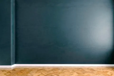 3d interior with blank wall and wooden floor, render Illustrazione stock