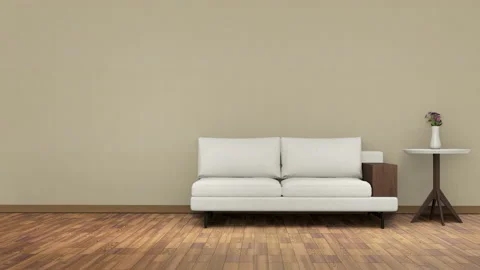 3d interior minimalism, chair and table Stock Footage 150412641