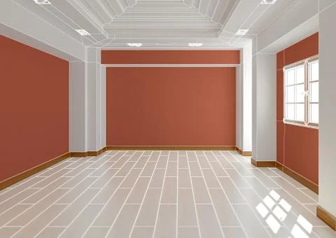 3D Interior rendering of a modern kitchen Stock Illustration