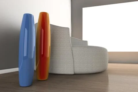 3d interior room Illustration