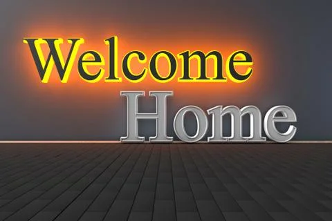 3D Interior Welcome Home Stock Illustration