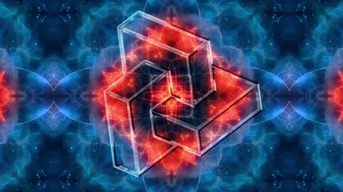 3D Interlocking Knot Fractal Loop - Sacred Geometry VJ 4K60 Stock Footage 332784925