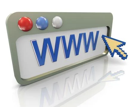 3d internet browser and pointer Stock-Illustration