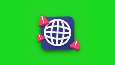 3D Internet Connection Warning Icon with Chroma Key 库存影片 344011306