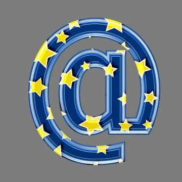 3d internet sign with star pattern Stock Illustration