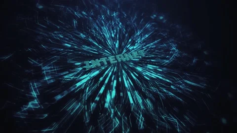  3D Internet Text on Abstract Blue Background Stock Footage 168010372