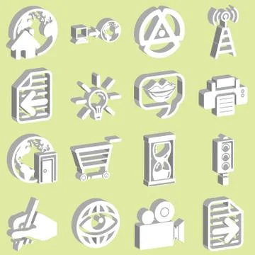 3d internet web icon series set Ilustración de archivo