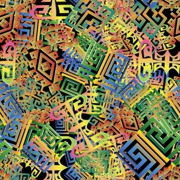 3d intricate greek seamless pattern. Illustrazione stock