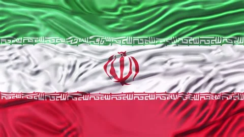 3D Iranian Flag Waving Realistic Cloth Motion. 库存影片 336440968