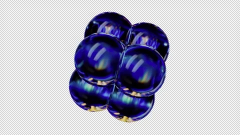 3D iridescent cluster of spheres on a transparent background Stock Footage 275978528