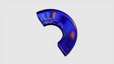 3D iridescent crescent shape on a transparent background Stock Footage 275979264