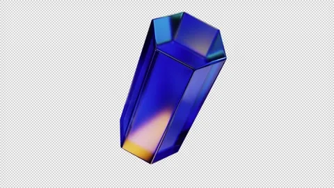 3D iridescent crystal on a transparent background Stock Footage 275978047