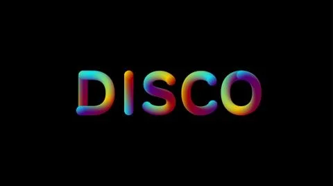3d iridescent gradient Disco sign. Stock Illustration