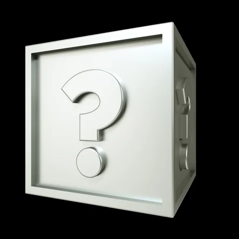 3d Iron Question Mark Cube Stock Footage 98848681