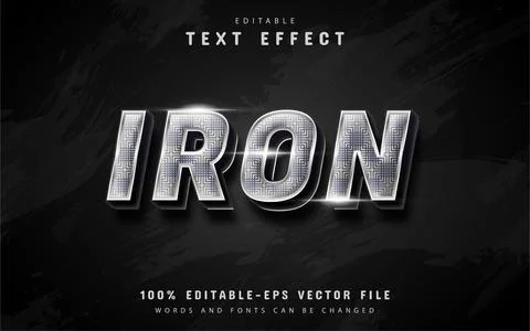 3d iron text effect Illustrazione stock