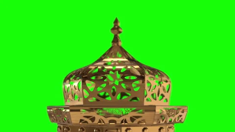 3D Islamic Element Rotating On Green Screen Loop Stock Footage 295968102