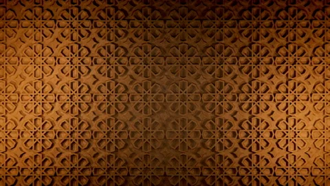 3D Islamic Star pattern. Carved stone work 3D model render. Stock Footage 171867894
