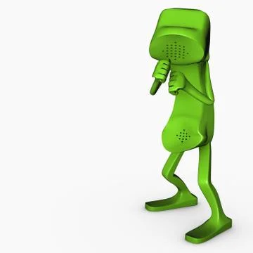 3D isolated character boxing pose competition concept phone telecommunication Stock Illustration