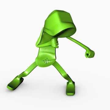 3D isolated character boxing pose competition concept phone telco attack enem 스톡 일러스트