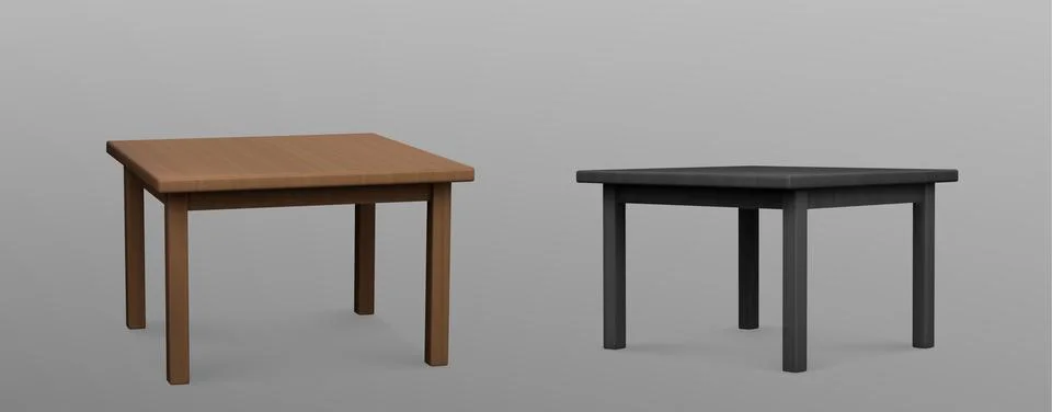 3d isolated empty kitchen or office desk furniture Stock Illustration