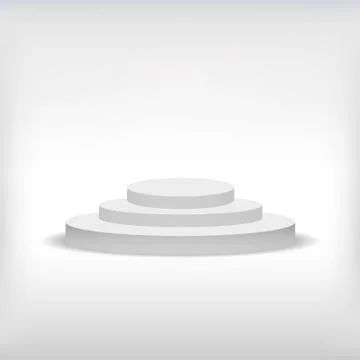 3d isolated Empty white podium on gray background. Vector illustration Stock-Illustration