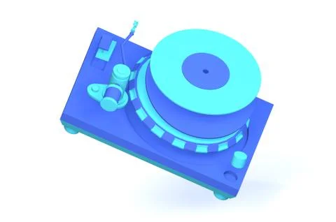 3d isolated plate tester back view for dj work. Stock Illustration