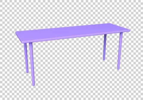 3d isolated purple table. Empty rectangular table. 3d rendering イラスト素材
