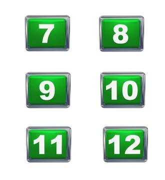 3d isolated push buttons Stock Illustration