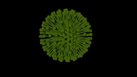 3D isolated rendering virus in black background Stock Footage 128325505