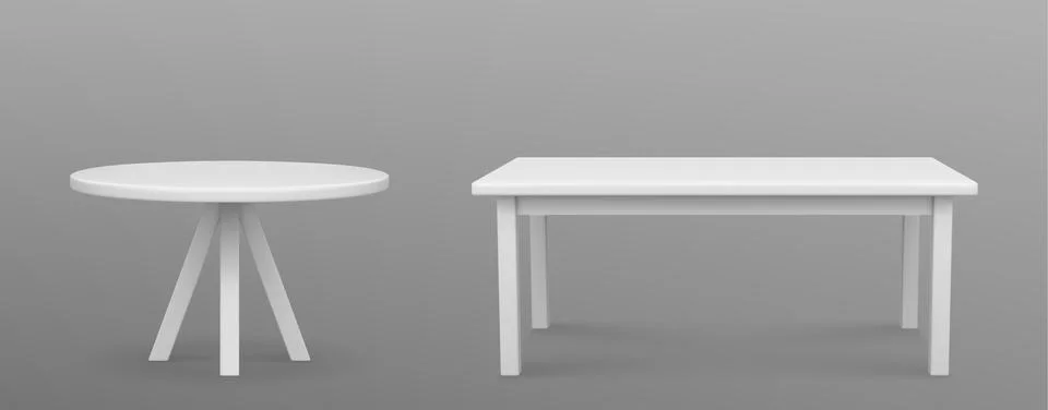 3d isolated white empty plastic desk for kitchen Stock Illustration