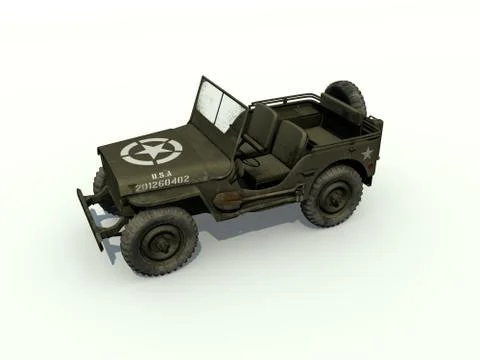 3d isolated willys jeep Stock Illustration