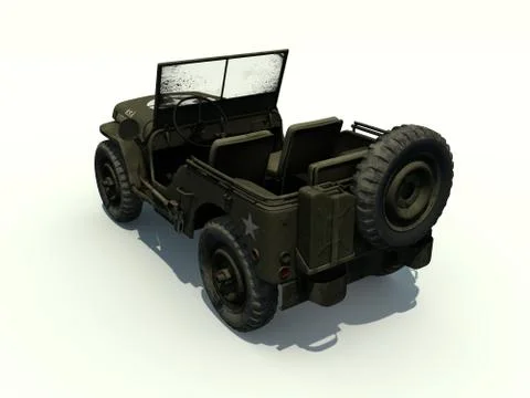3d isolated willys jeep Stock Illustration