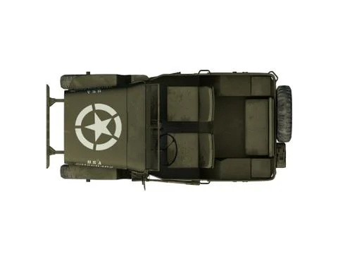 3d isolated willys jeep Stock Illustration