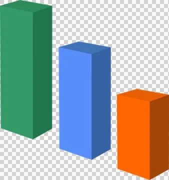 3D isometric bar chart illustration for business growth (2) Stock-Illustration