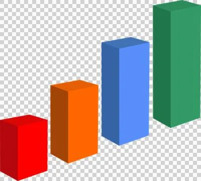 3D isometric bar chart illustration for business growth (1) Stock Illustration