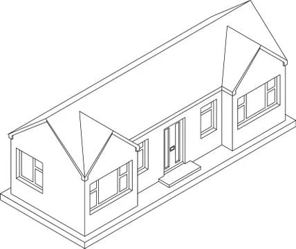 3d Isometric Bungalow Stock Illustration