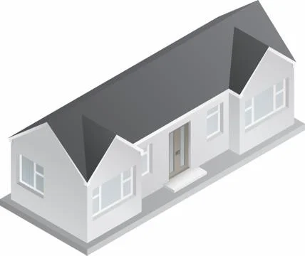 3d Isometric Bungalow Stock Illustration