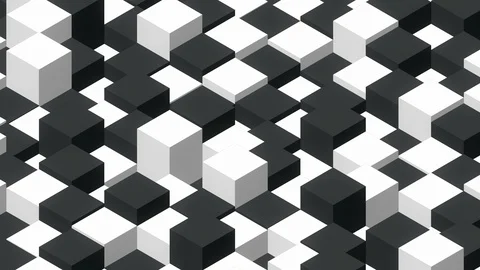 3d Isometric checkerboard cube structure loop Video stock 123664134
