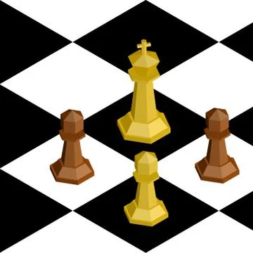 3D isometric chess figures. イラスト素材