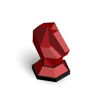 3D isometric chess knight. 스톡 일러스트