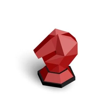 3D isometric chess knight. イラスト素材