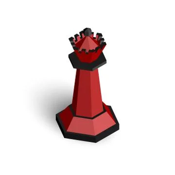 3D isometric chess queen. Stock Illustration