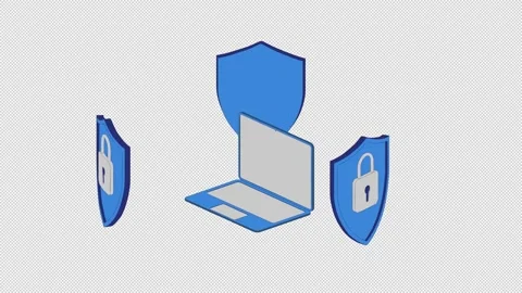 3D Isometric Cybersecurity Protection Animation Stock Footage 340881890