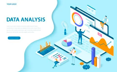 3d isometric Data analysis Stock-Illustration